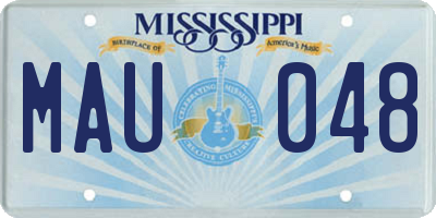 MS license plate MAU048