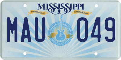 MS license plate MAU049