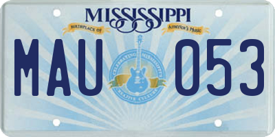 MS license plate MAU053