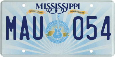 MS license plate MAU054