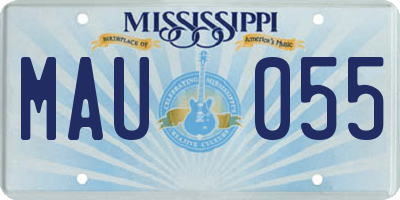 MS license plate MAU055