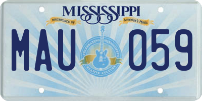 MS license plate MAU059