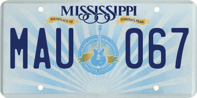 MS license plate MAU067