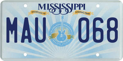 MS license plate MAU068