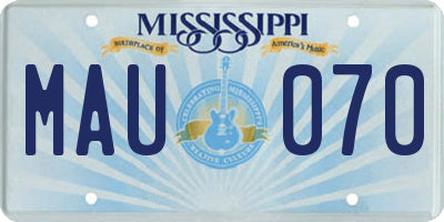 MS license plate MAU070