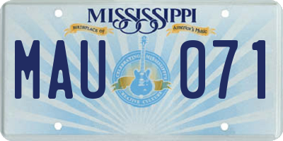 MS license plate MAU071