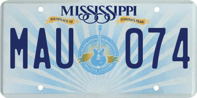 MS license plate MAU074