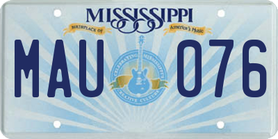 MS license plate MAU076