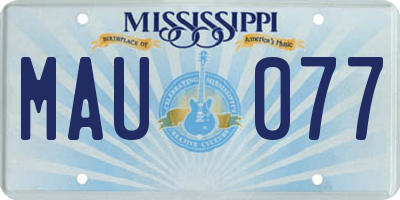 MS license plate MAU077