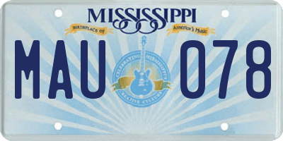 MS license plate MAU078