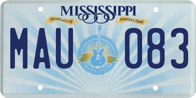 MS license plate MAU083