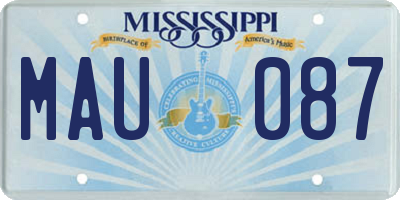 MS license plate MAU087