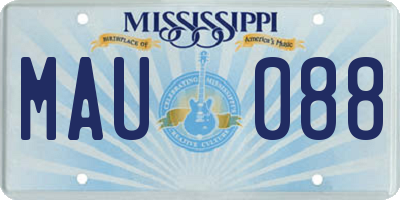MS license plate MAU088