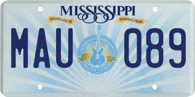 MS license plate MAU089