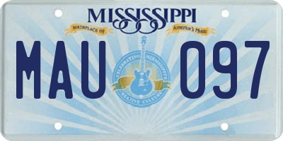 MS license plate MAU097