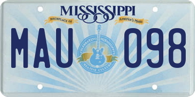 MS license plate MAU098