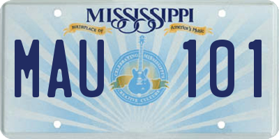 MS license plate MAU101
