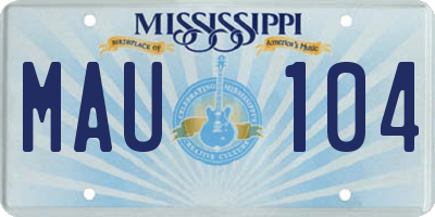 MS license plate MAU104