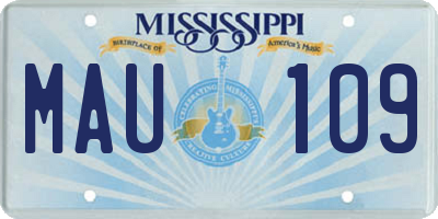 MS license plate MAU109