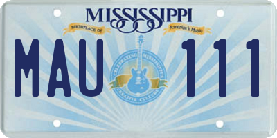 MS license plate MAU111