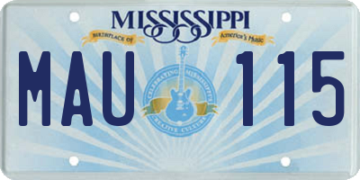MS license plate MAU115