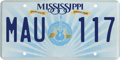 MS license plate MAU117