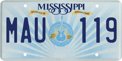 MS license plate MAU119