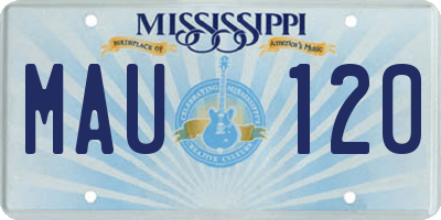 MS license plate MAU120