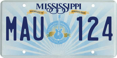MS license plate MAU124