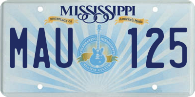 MS license plate MAU125