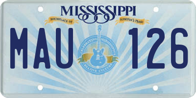 MS license plate MAU126