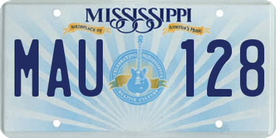 MS license plate MAU128