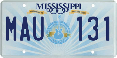 MS license plate MAU131