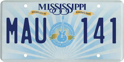 MS license plate MAU141