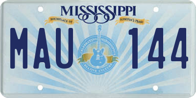MS license plate MAU144