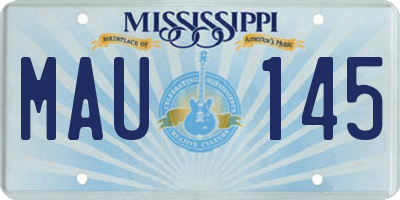 MS license plate MAU145