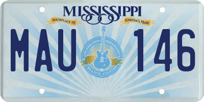 MS license plate MAU146