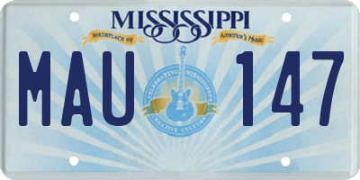 MS license plate MAU147