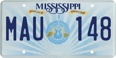 MS license plate MAU148