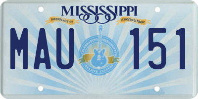 MS license plate MAU151