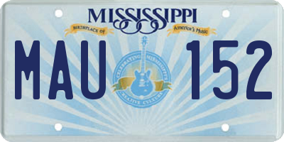 MS license plate MAU152
