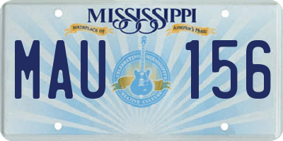MS license plate MAU156