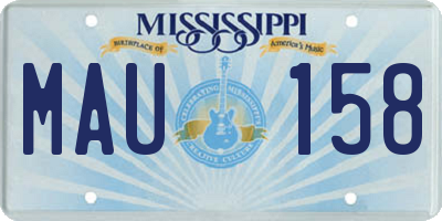 MS license plate MAU158