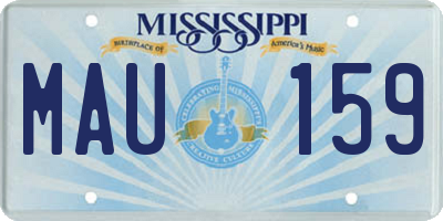 MS license plate MAU159