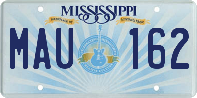 MS license plate MAU162