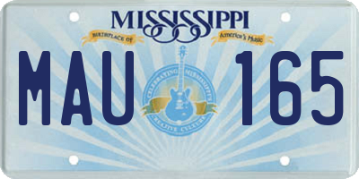 MS license plate MAU165