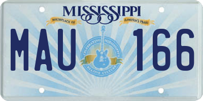 MS license plate MAU166