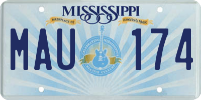MS license plate MAU174