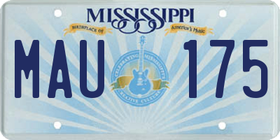 MS license plate MAU175