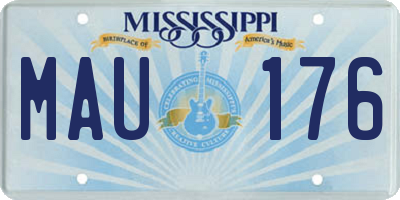 MS license plate MAU176